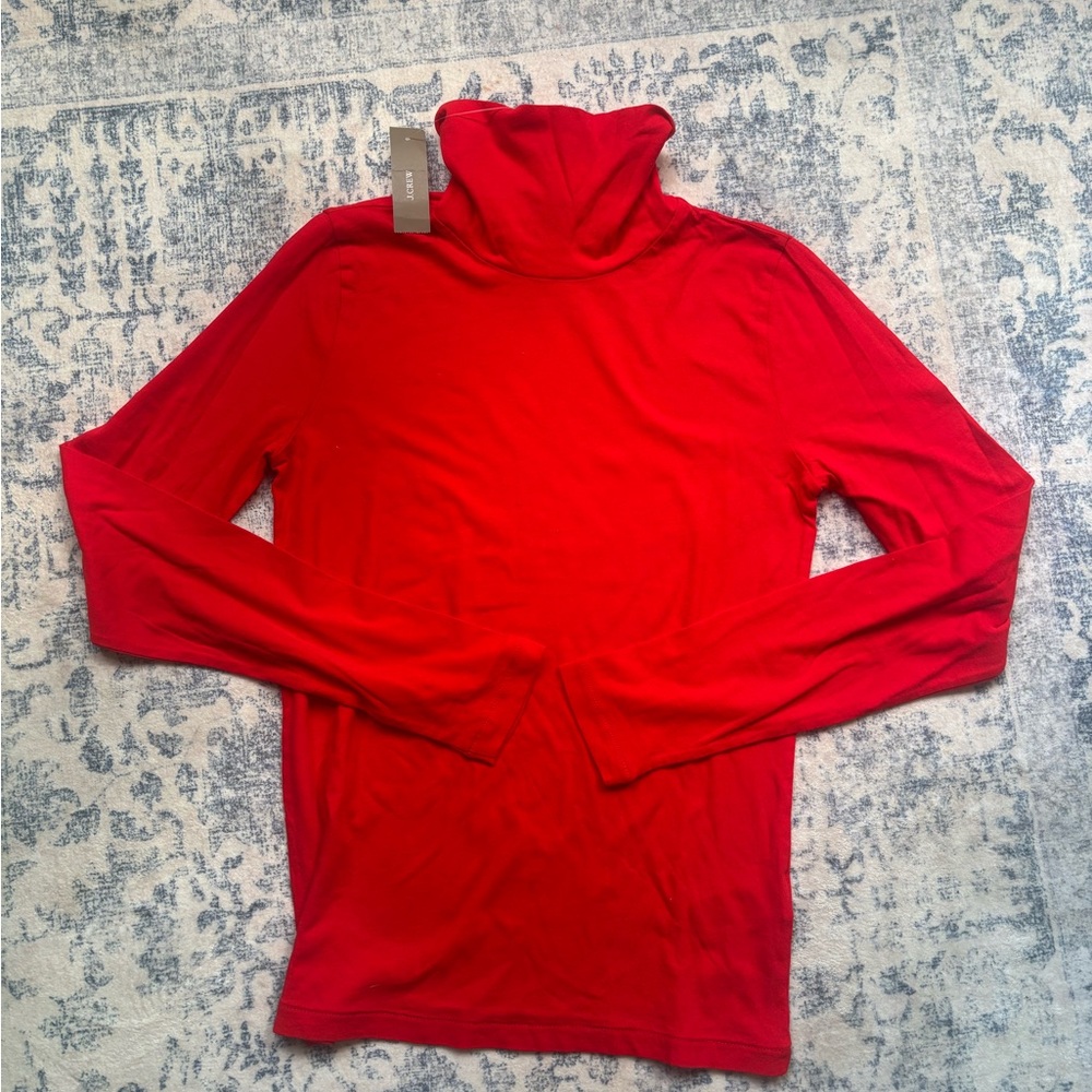 NWT JCrew Red Turtleneck Long Sleeve Top